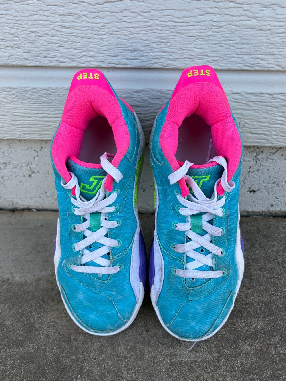 Jordan Big Kids' Tatum2 Wave Runner Basketball Shoes - Jade/White/Pink/Green